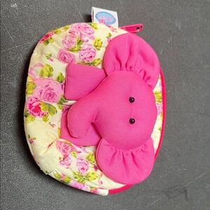 Pink Elephant Floral Kids Coin Purse